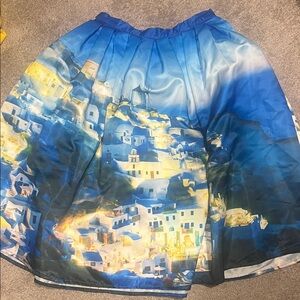 Scenic Santorini Blue and Yellow Skirt